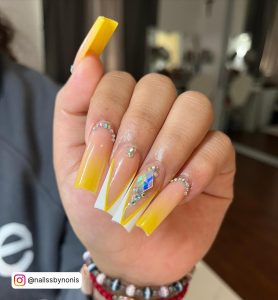Ombre Yellow French Tip Nails