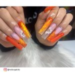 Orange Acrylic Nails Ideas