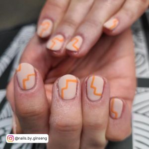 Orange Almond Nails