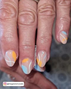 Orange And Blue Nail Designs