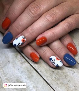Orange And Blue Nail Ideas