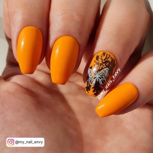 Orange And Brown Nails Design