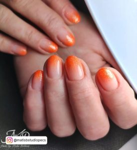 Orange And Gold Ombre Nails