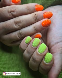 Orange And Green Nail Art Designs