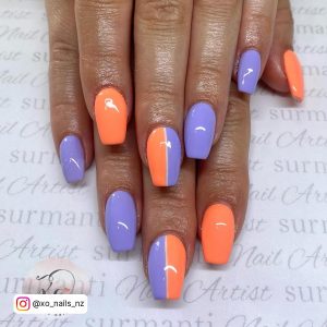Orange And Purple Nail Designs