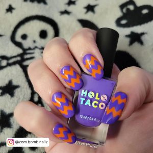Orange And Purple Nails
