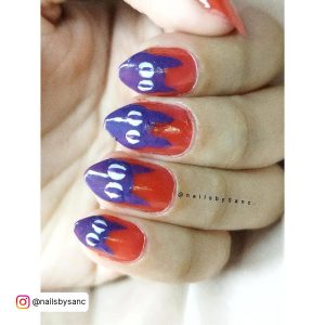 Orange And Purple Ombre Nails
