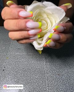 Orange And Yellow Acrylic Nails