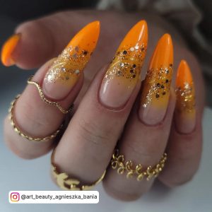 Orange And Yellow Ombre Nails