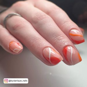 Orange Chrome Nails