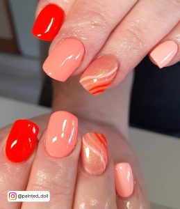 Orange Color Nails For Summer