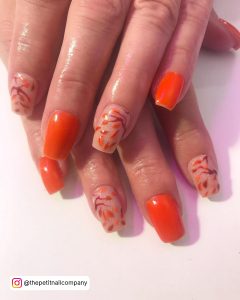 Orange Fall Nails Design