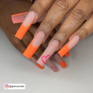 Orange French Nail Designs