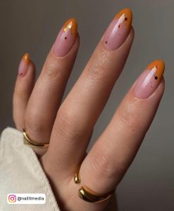 Orange French Nails