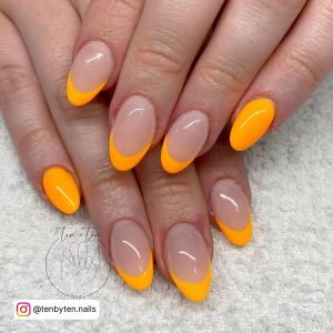 Orange French Ombre Nails