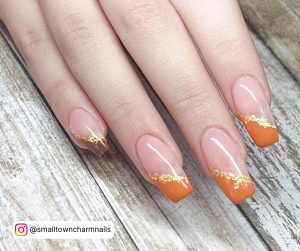 Orange French Tip Nails Fall