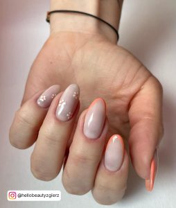 Orange French Tip Nails Toes