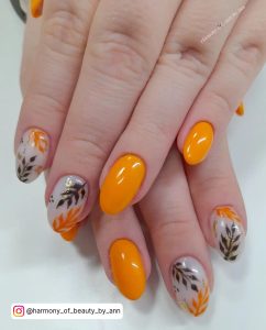 Orange Gelish Nails