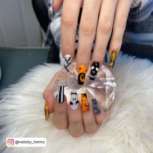 Orange Nails For Halloween
