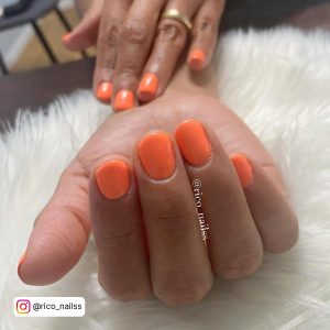 Orange Nails Short