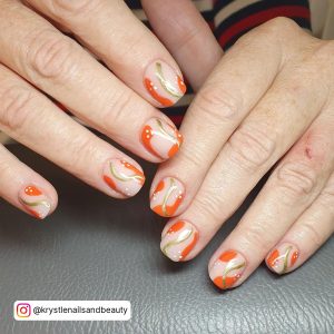 Orange Ombre Acrylic Nails