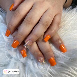Orange Short Nail Designs