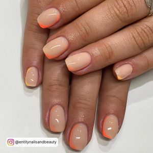 Orange Summer Acrylic Nails