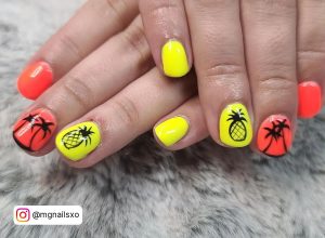 Orange &Amp; Yellow Nails