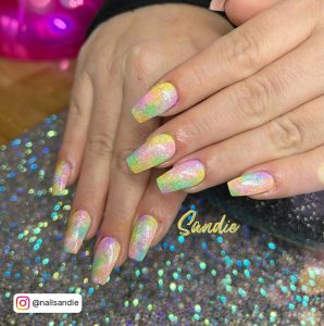 Pastel Coffin Acrylic Nails