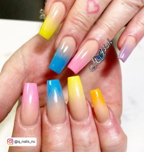 Pastel Colors Ombre Nails