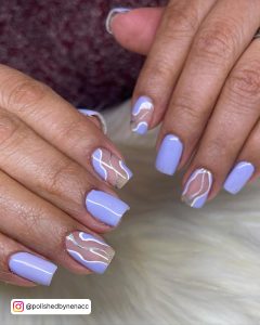 Pastel Purple And Green Nails