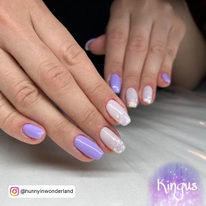 Pastel Purple Short Nails
