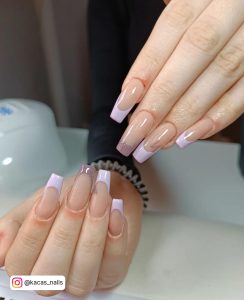 Pink And Purple French Tip Nails