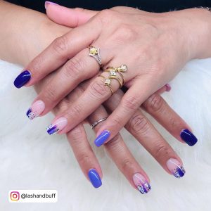 Pink And Purple Heart Nails