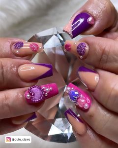 Pink And Purple Nail Art