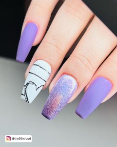 Pink And Purple Valentine Nails