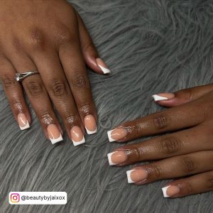 Pink And White Nails Short