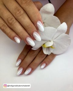 Pink And White Ombre Wedding Nails