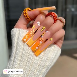 Pink And Yellow Ombre Nails