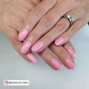Pink Gel Nails With Glitter