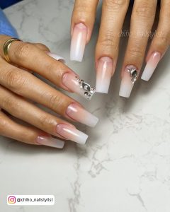 Pink Ombre Wedding Nails