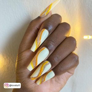 Pink Orange Yellow Ombre Nails