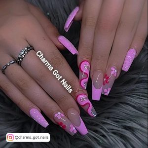 Pink Purple Nail Color