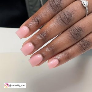 Pink Short Square Nails
