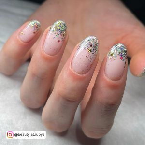 Pink Sparkle Ombre Nails