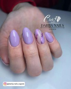 Purple Almond Shape Nails