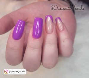 Purple And Black French Tip Nails