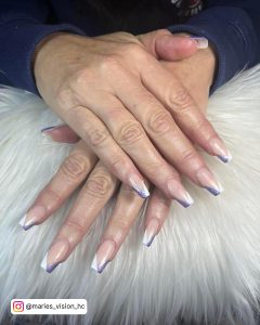 Purple And Gold French Tip Nails