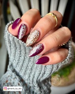 Purple And Gold Nail Designs