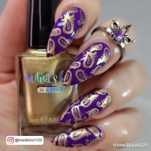Purple And Gold Nail Ideas